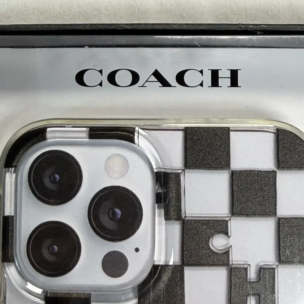 Coach Designer Phone Case Apple iPhone 12 Pro Max - Black/White Checkered